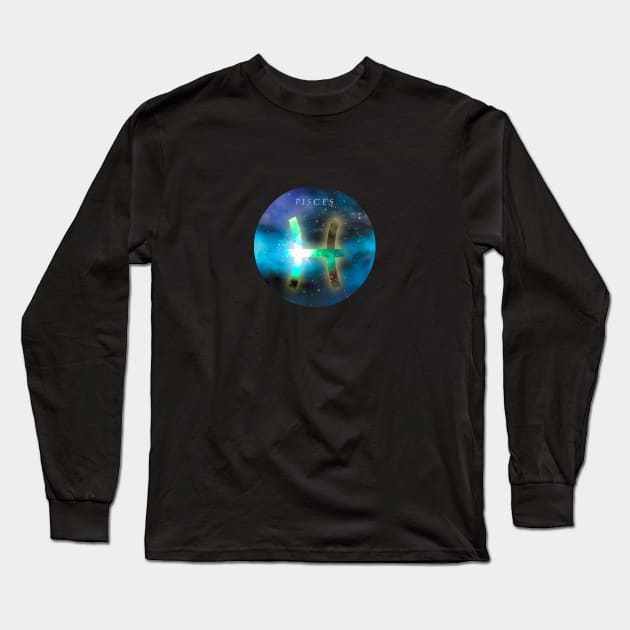 Pisces Galaxian Long Sleeve T-Shirt by crtswerks